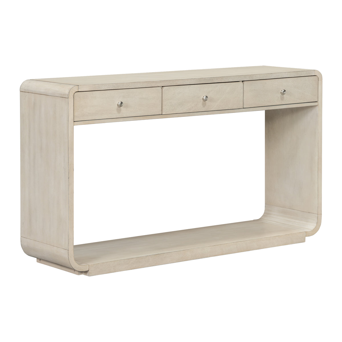 Natural Entryway Console Table with Storage, 55.1 in Wide