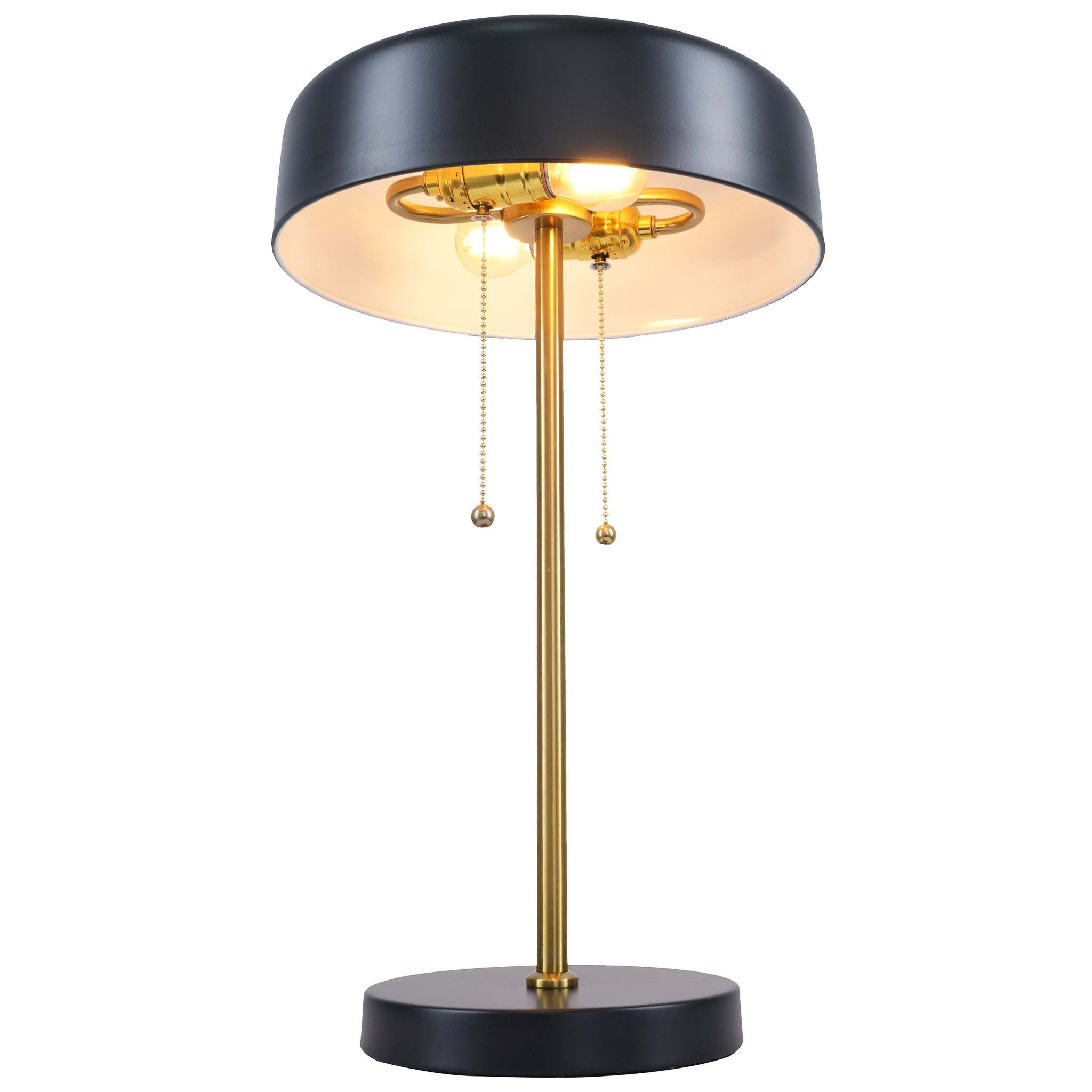 Table Lamp, 2-Light Metal, Black