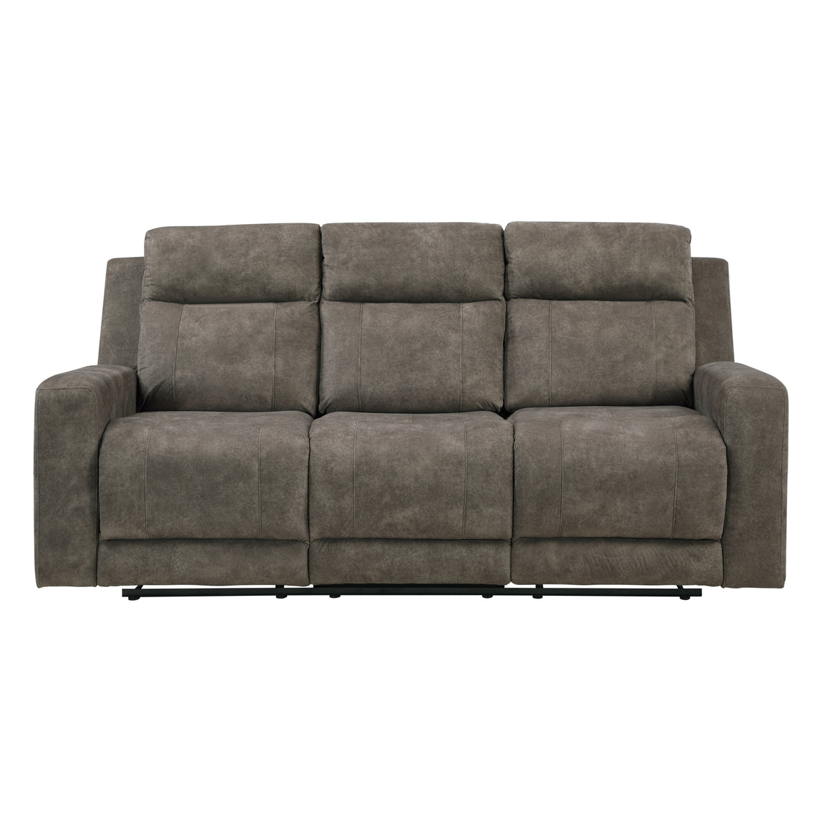 Brown Microfiber Reclining Sofa, 80 in Wide
