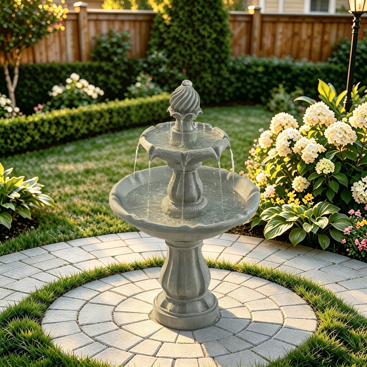 Sage Green Outdoor Water Fountain