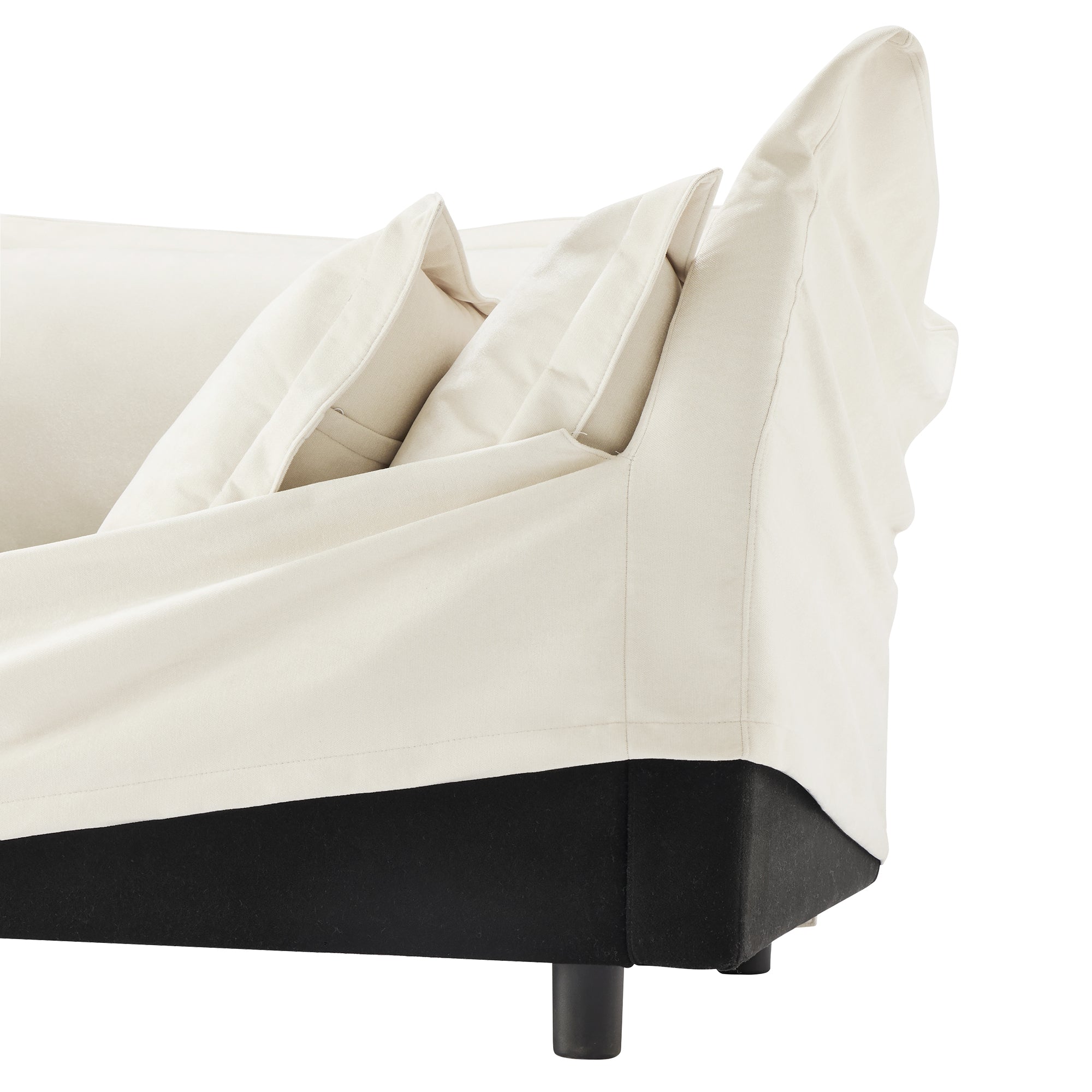 Fluffy 4-Seat Modular Sofa in Chenille Cream #Fabric_Chenille Cream