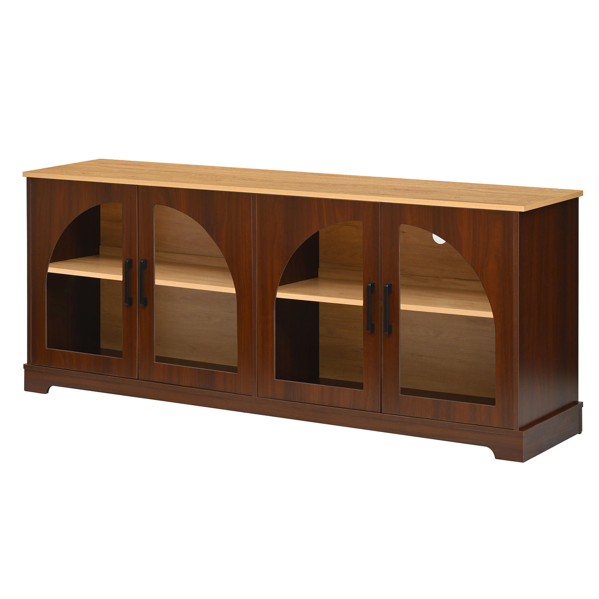 Walnut TV Stand for TVs up to 70 in, 66.9 in Wide