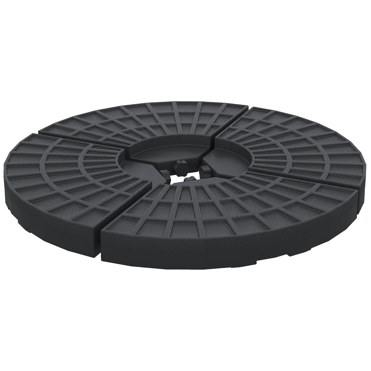 Black HDPE Umbrella Base Weights, Set of 4, Round