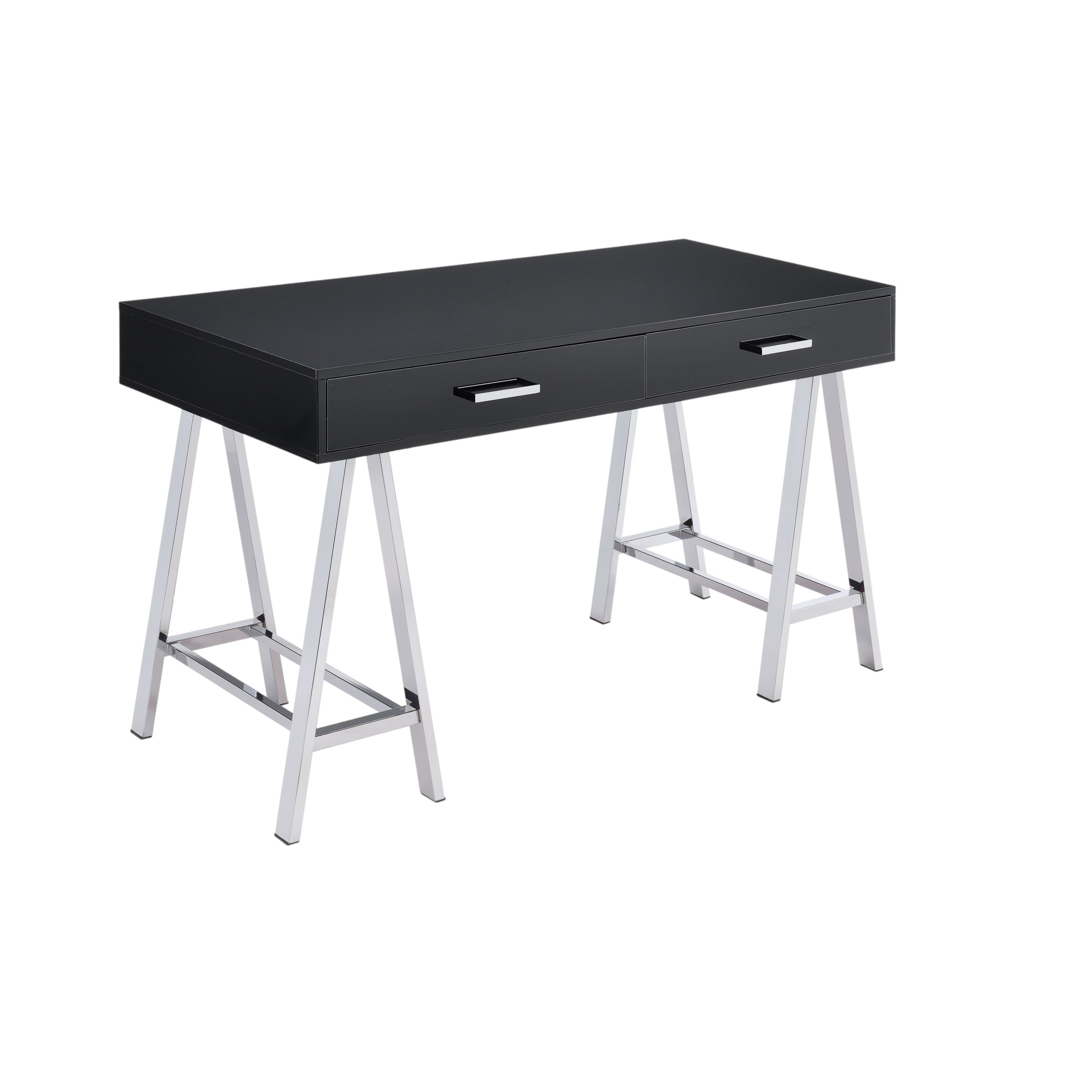 Writing Desk with Charging Station, 54 in, Black