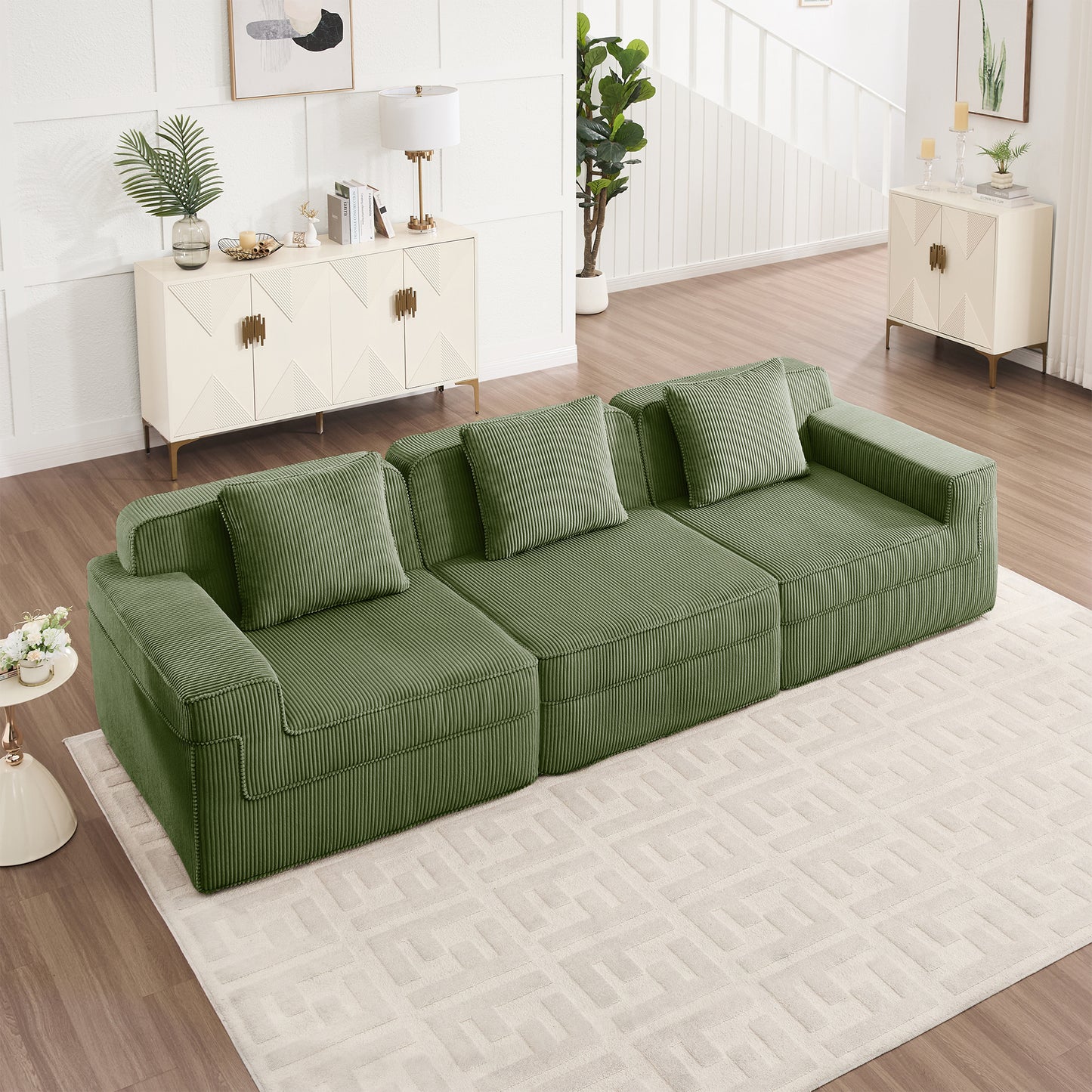 Boneless Couch – 3 Seater, Olive Green