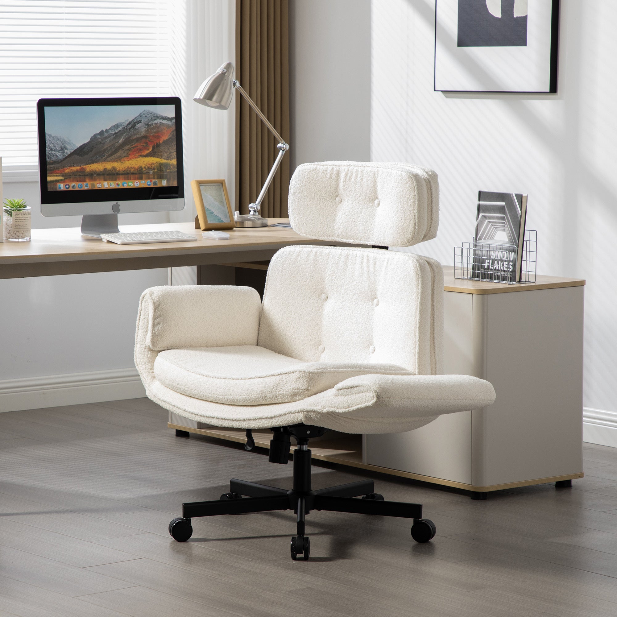 Big and Tall Rolling Office Chair with Lock, 300 lb Capacity