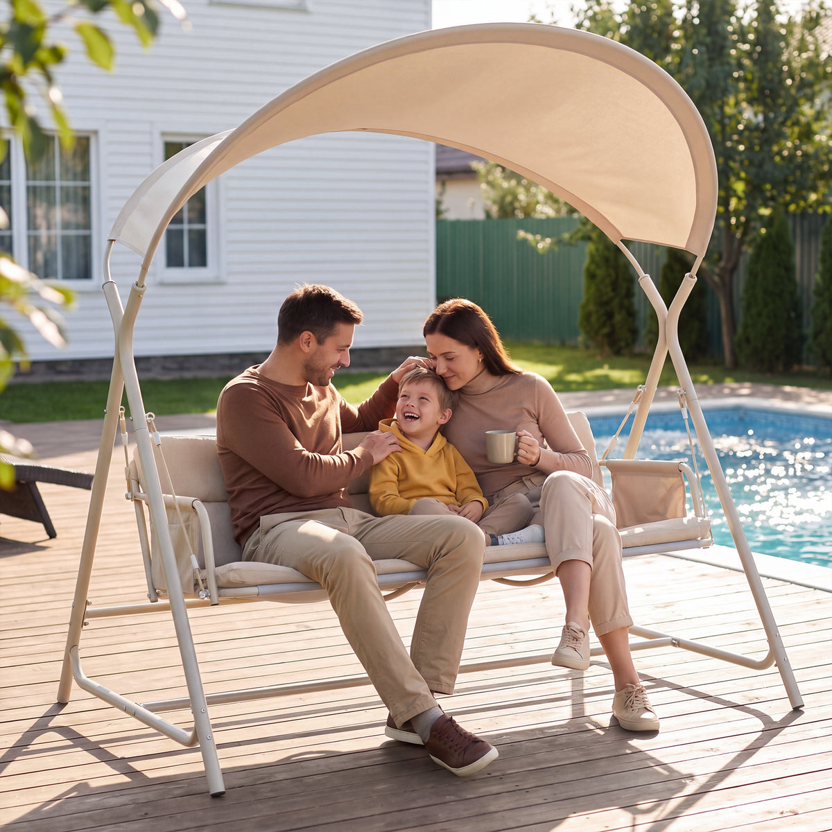 Beige Porch Swing