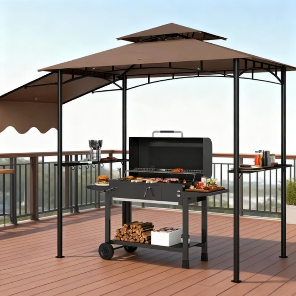 Brown Metal Patio Gazebo