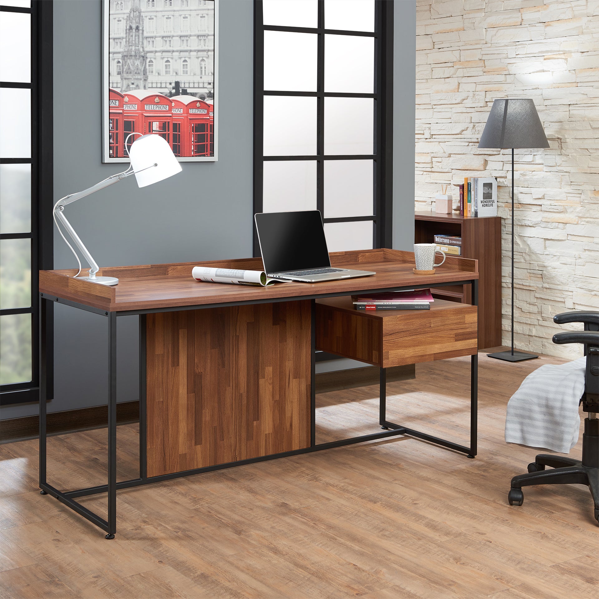 Writing Desk, 62 in, Walnut