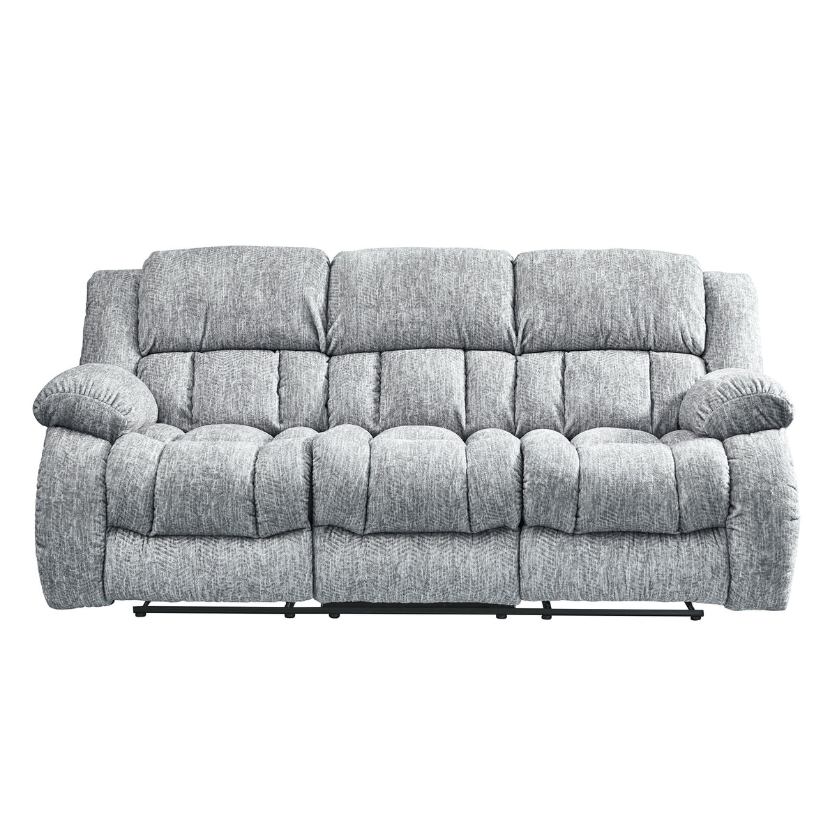 Gray Reclining Sofa, 88 in Wide, 41 in Deep