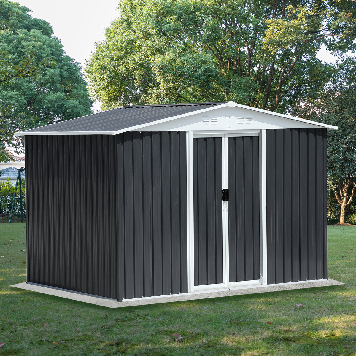 6x8 ft Gray Aluminum Storage Shed