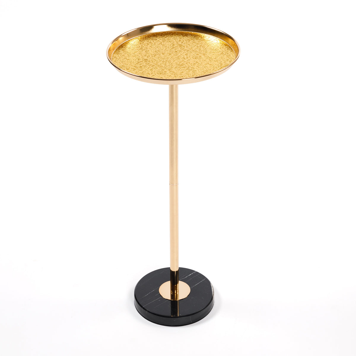 Gold Marble Side Table, 9.8 in