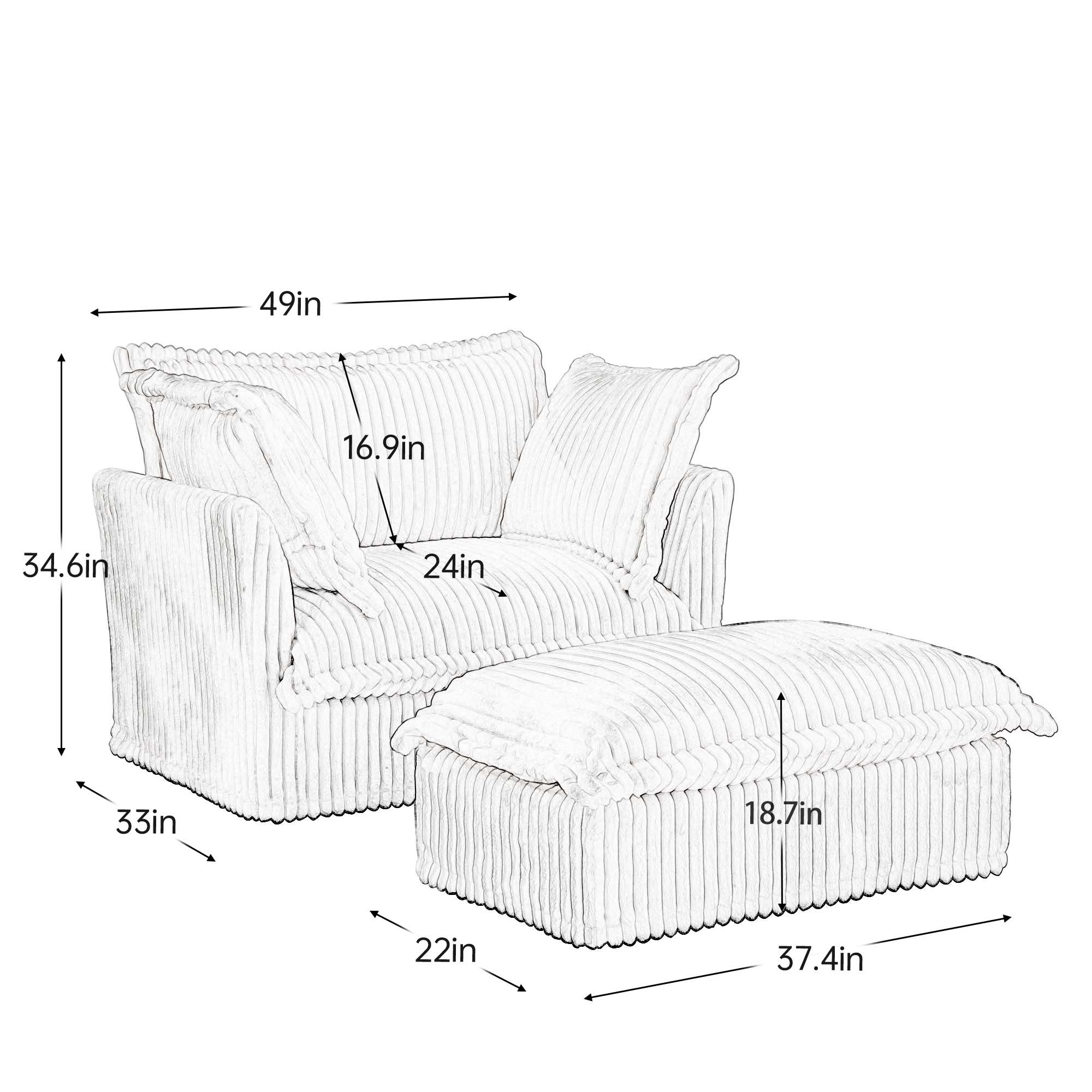 Fluffy Lounge Chair in Corduroy Emerald #Fabric_Corduroy Emerald