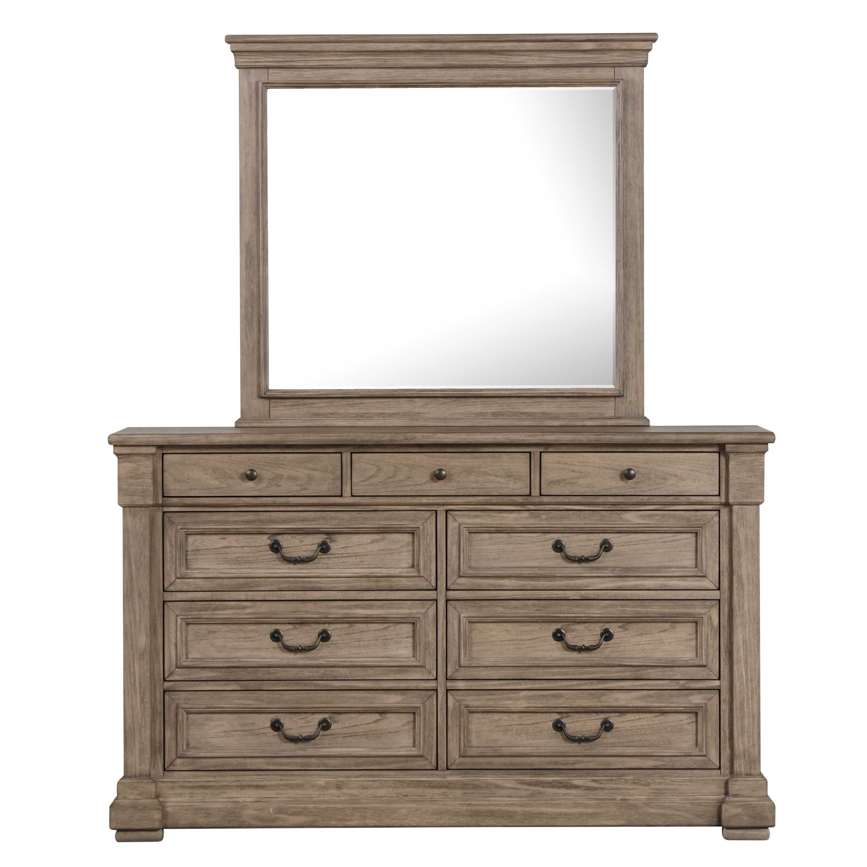 Weathered Gray Dresser, 62 in Wide, Transitional Style