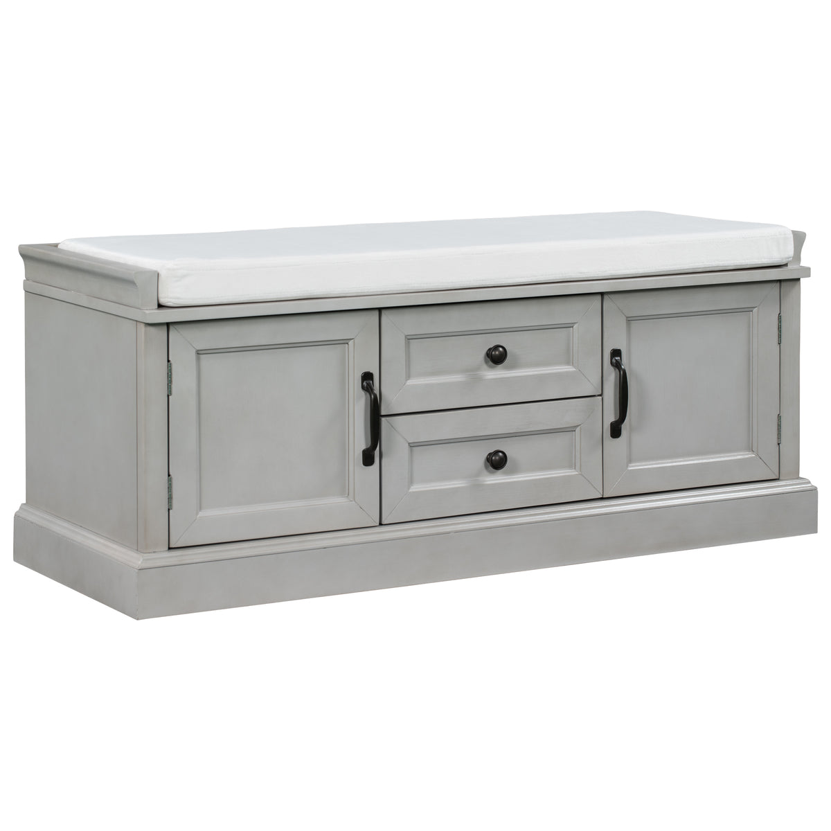 Gray Storage Bench, 42.5 in Wide