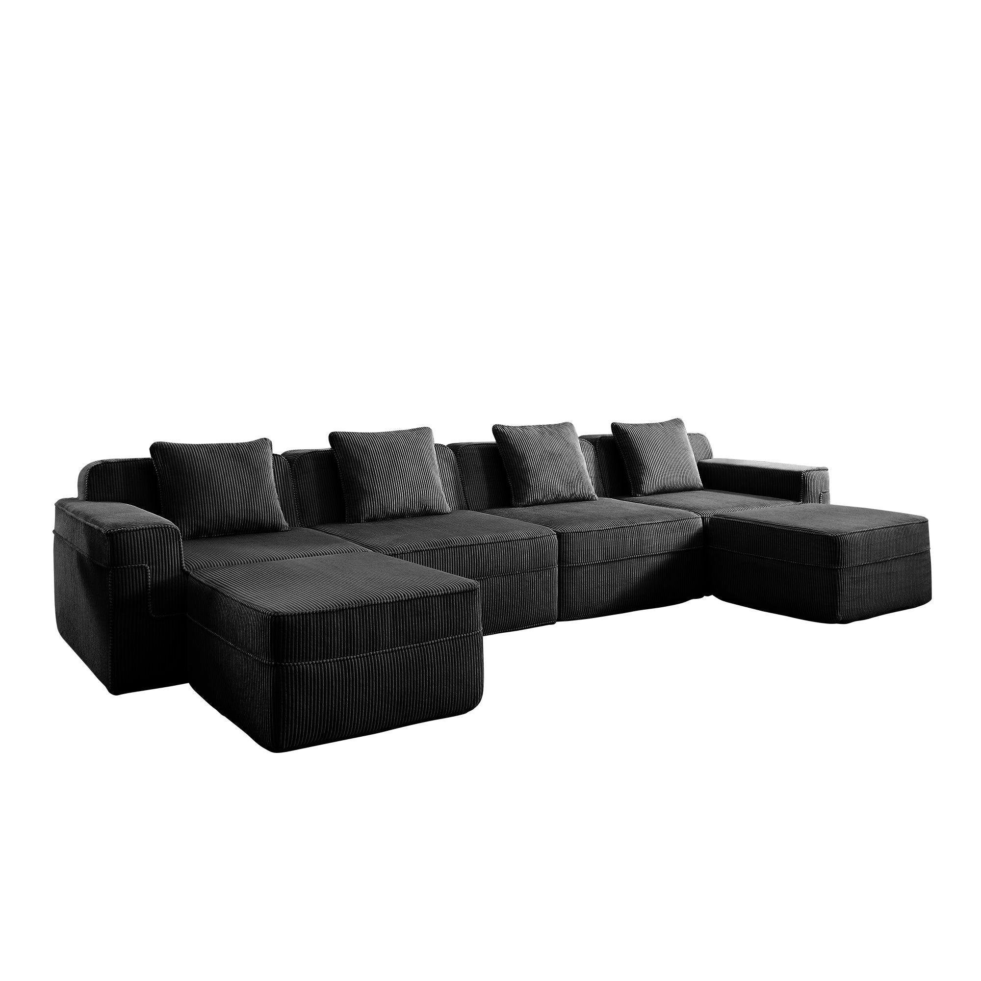 Hudson 4-Seat Boneless Couch in Black #OttOnly_2 #Color_Black