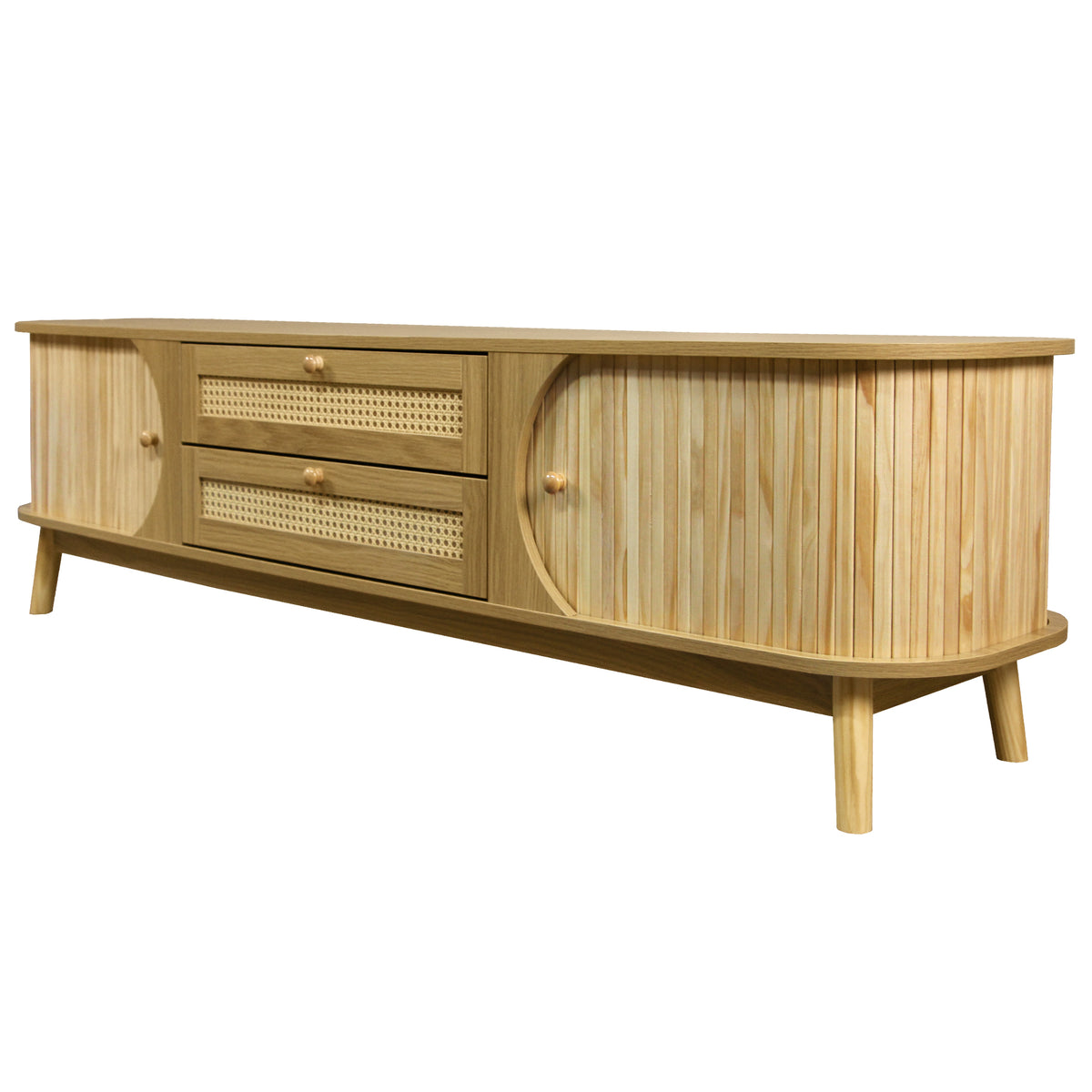 Natural TV Stand for TVs up to 75 in, 66.9 in Wide