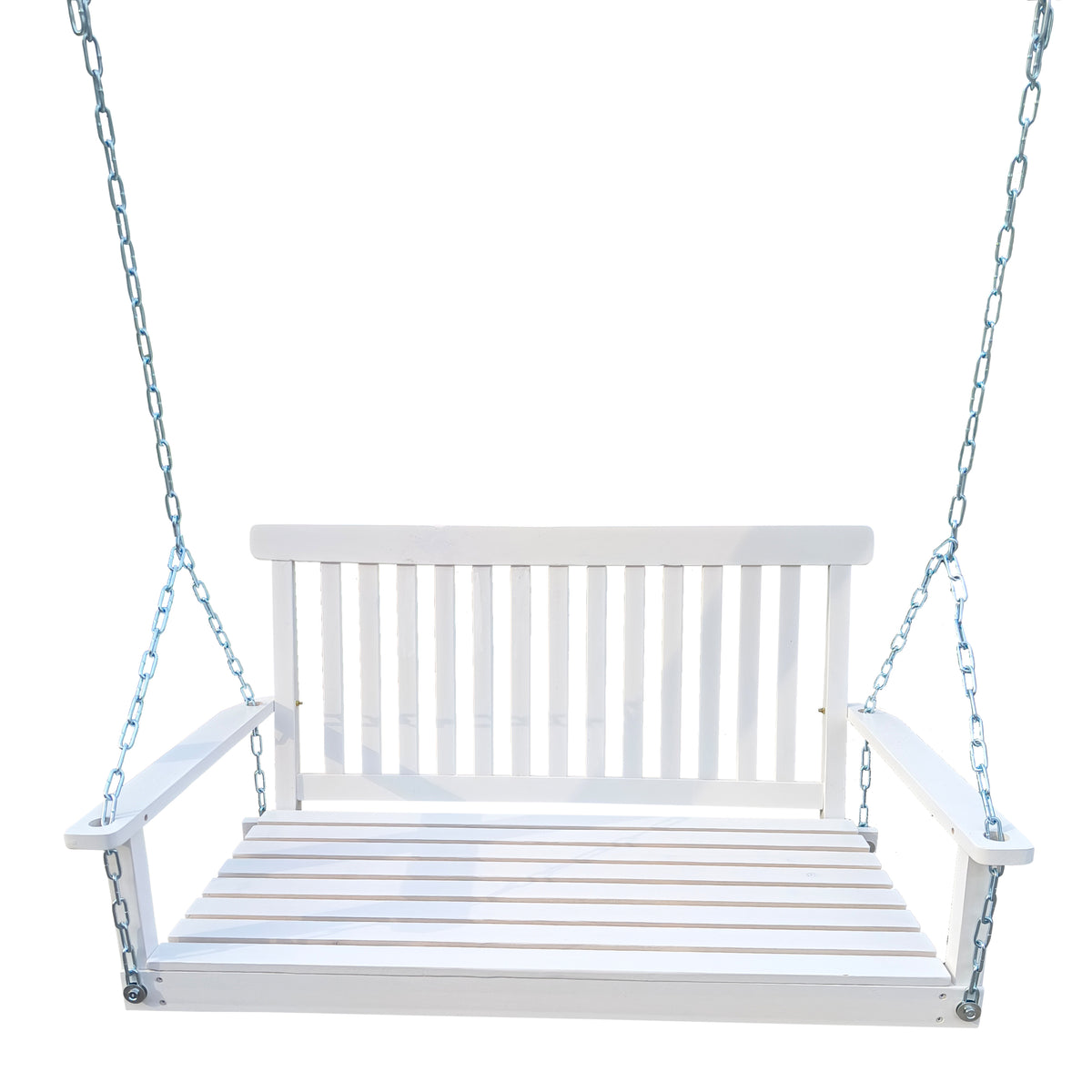 White Solid Wood Porch Swing