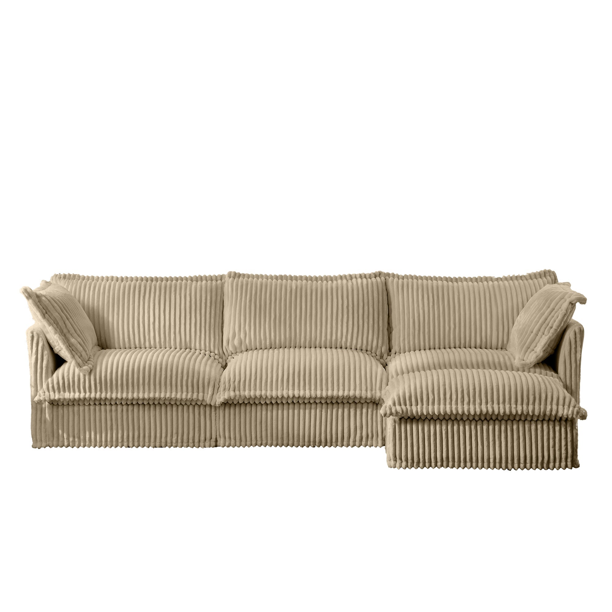 Fluffy 3-Seat Modular Sofa in Corduroy Camel #OttOnly_1 #Fabric_Corduroy Camel