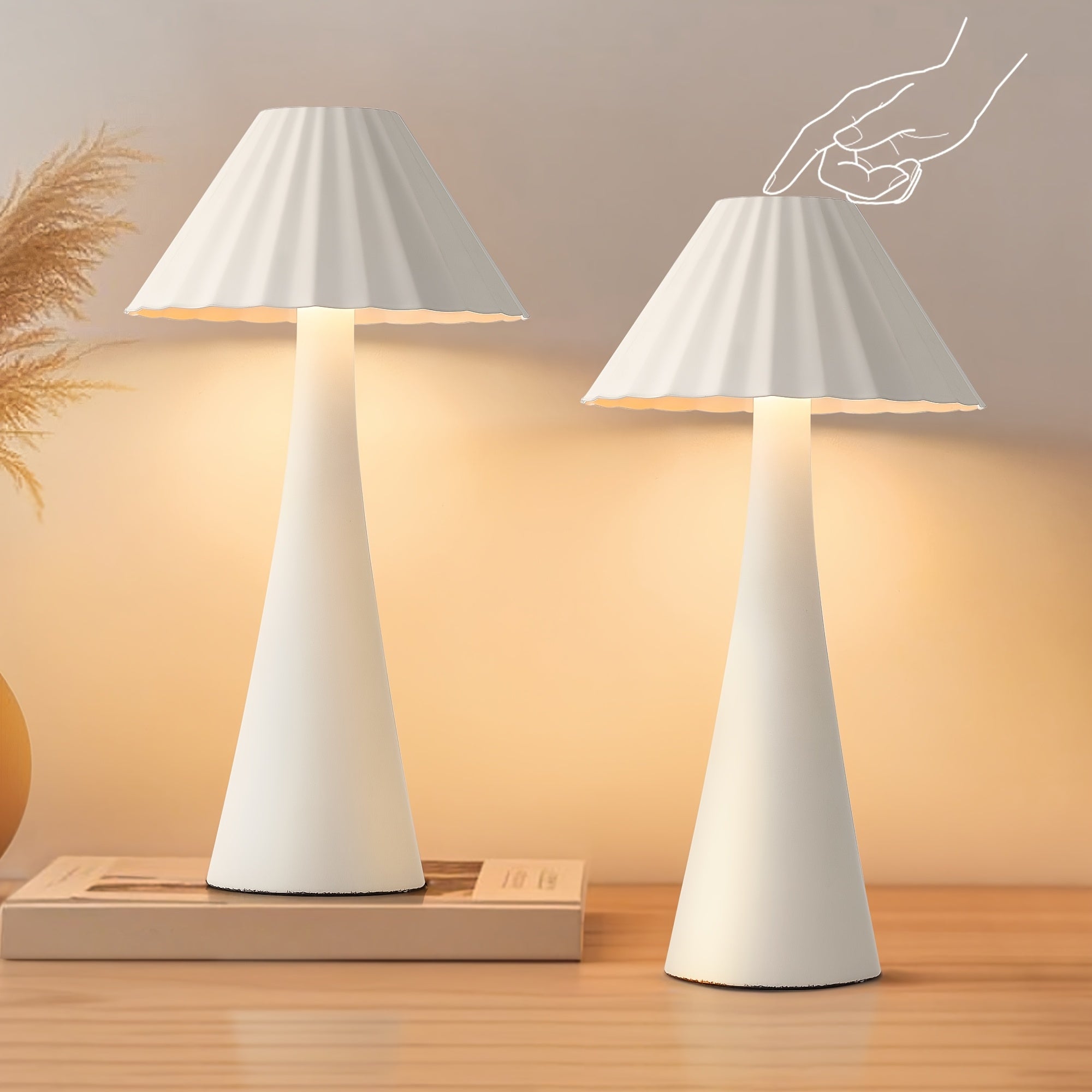 Table Lamp with Touch Control and USB-C Charging, White