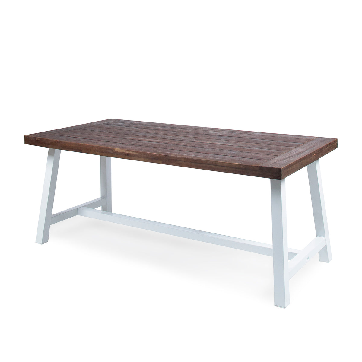 Brown Solid Wood Outdoor Dining Table, 70 in Wide
