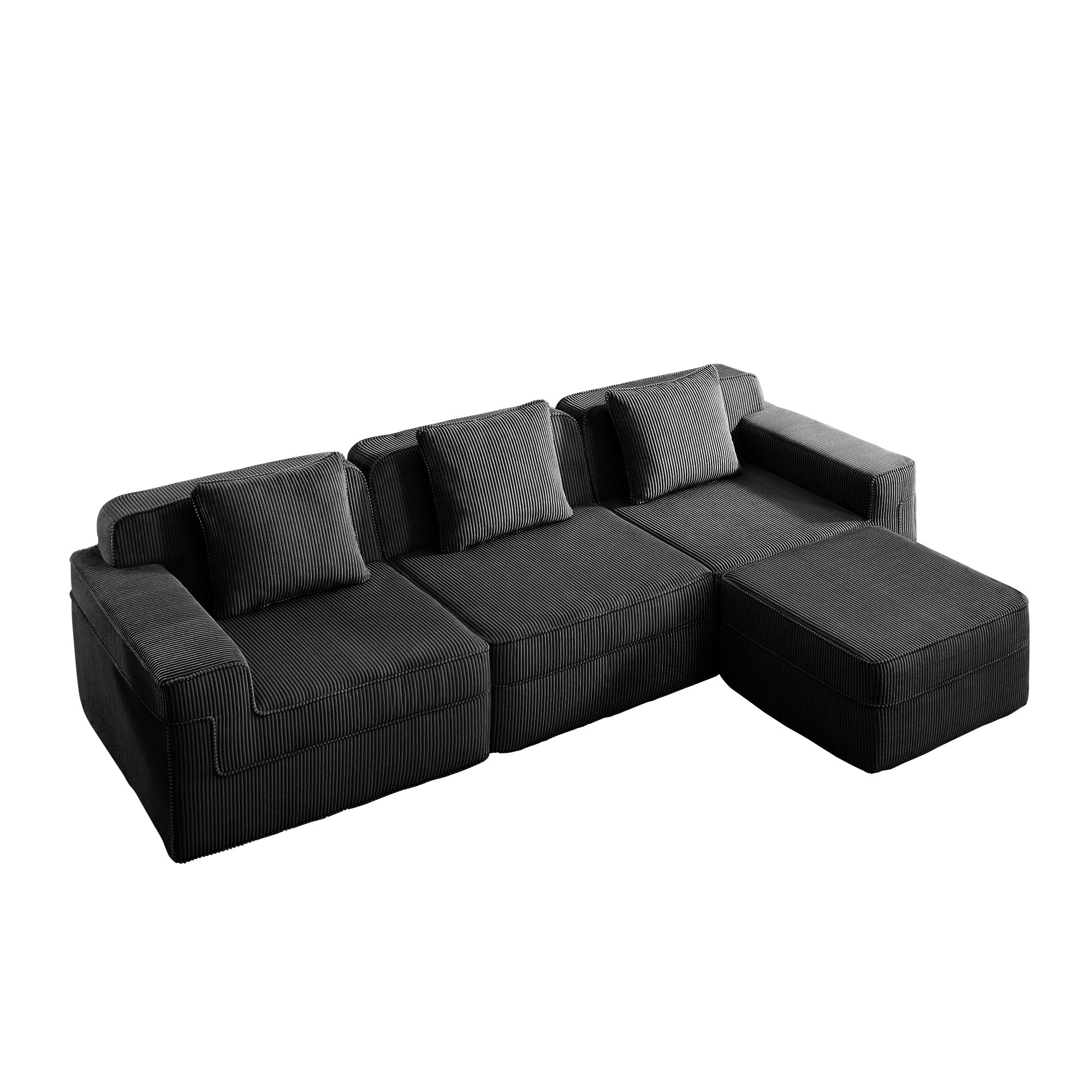 Hudson 3-Seat Boneless Couch in Black #OttOnly_1 #Color_Black