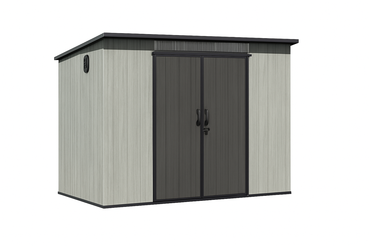 6x9 ft Gray Resin Storage Shed with Window