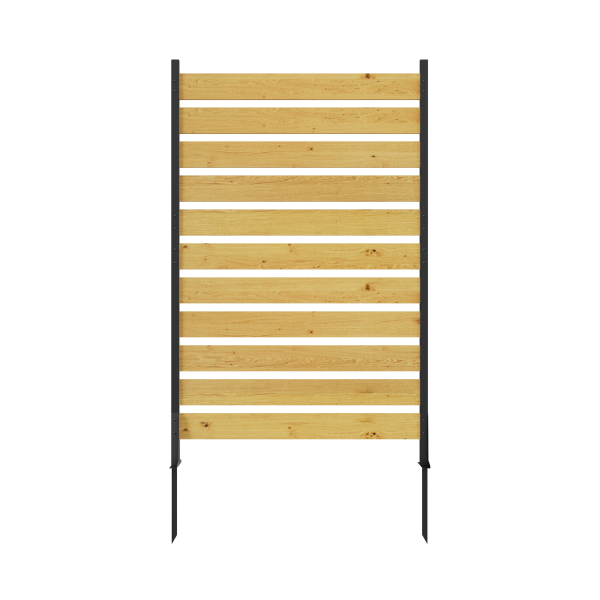 Black and Natural Cedar Outdoor Privacy Screen