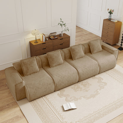 Seneca Boneless Couch - 4 Seater, Mocha