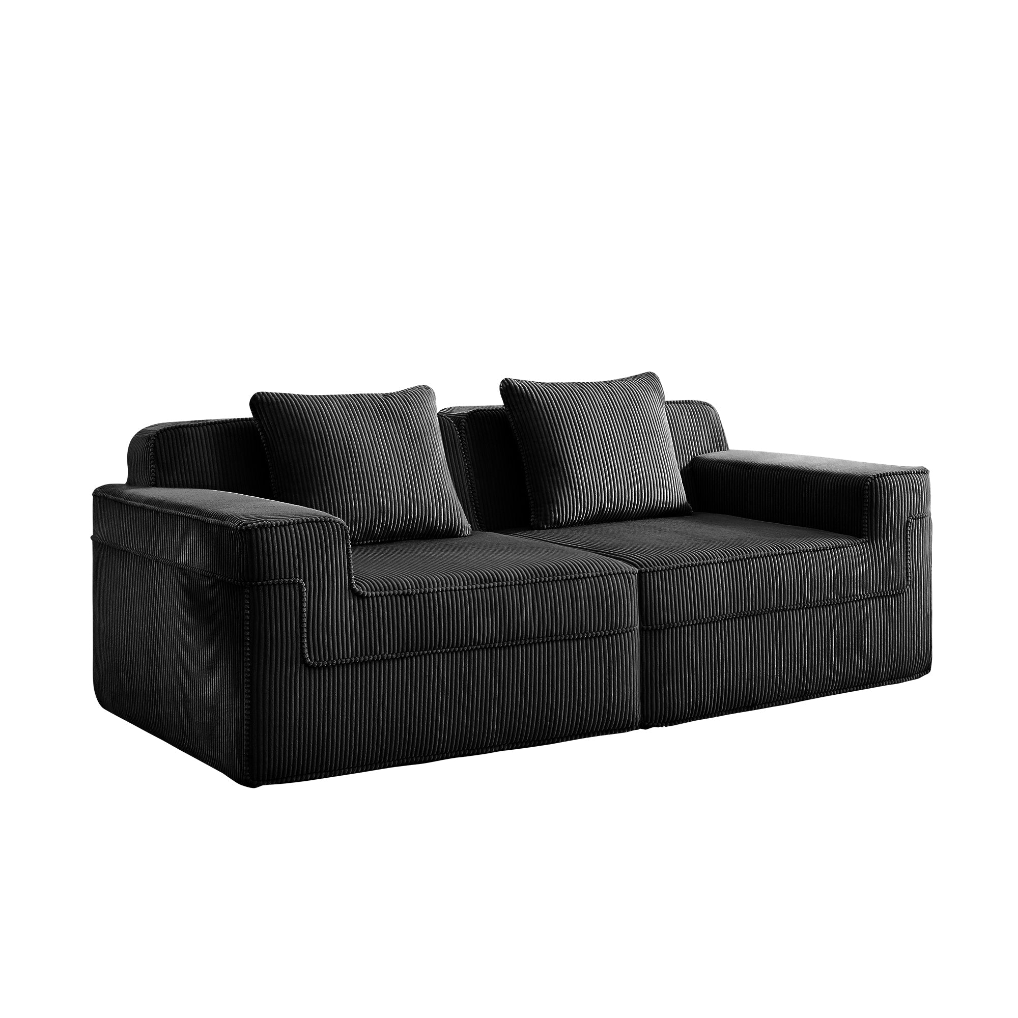 Hudson 2-Seat Boneless Couch in Black #OttOnly_0 #Color_Black