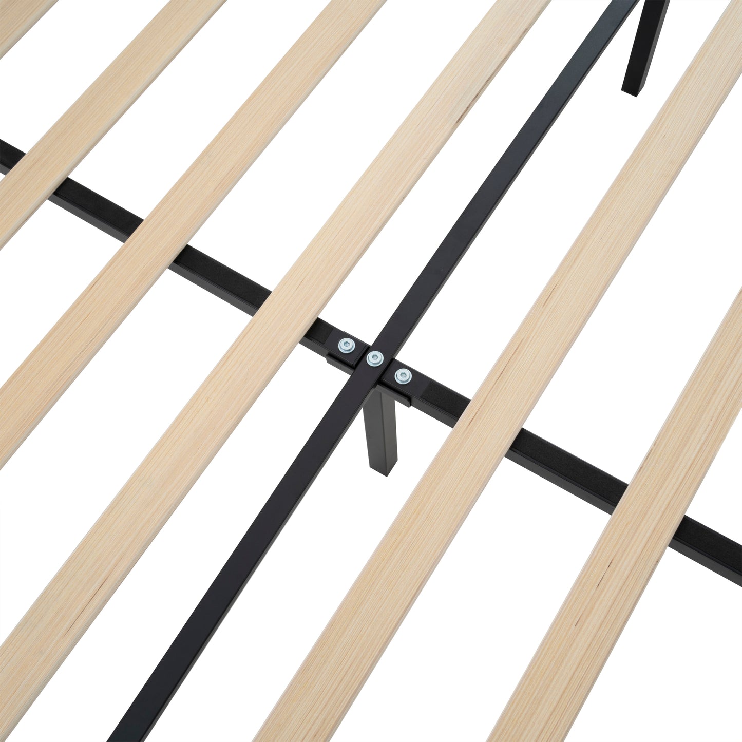 Solid wood leg detail on white teddy velvet king platform bed