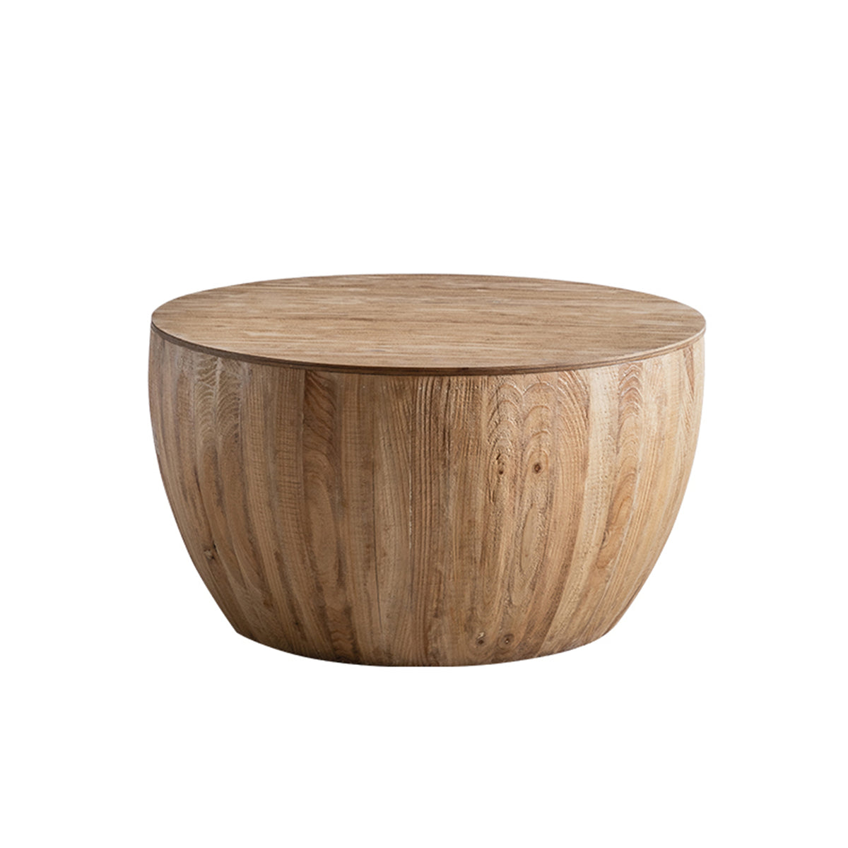 Natural Solid Wood Coffee Table with Storage, 31.5 in