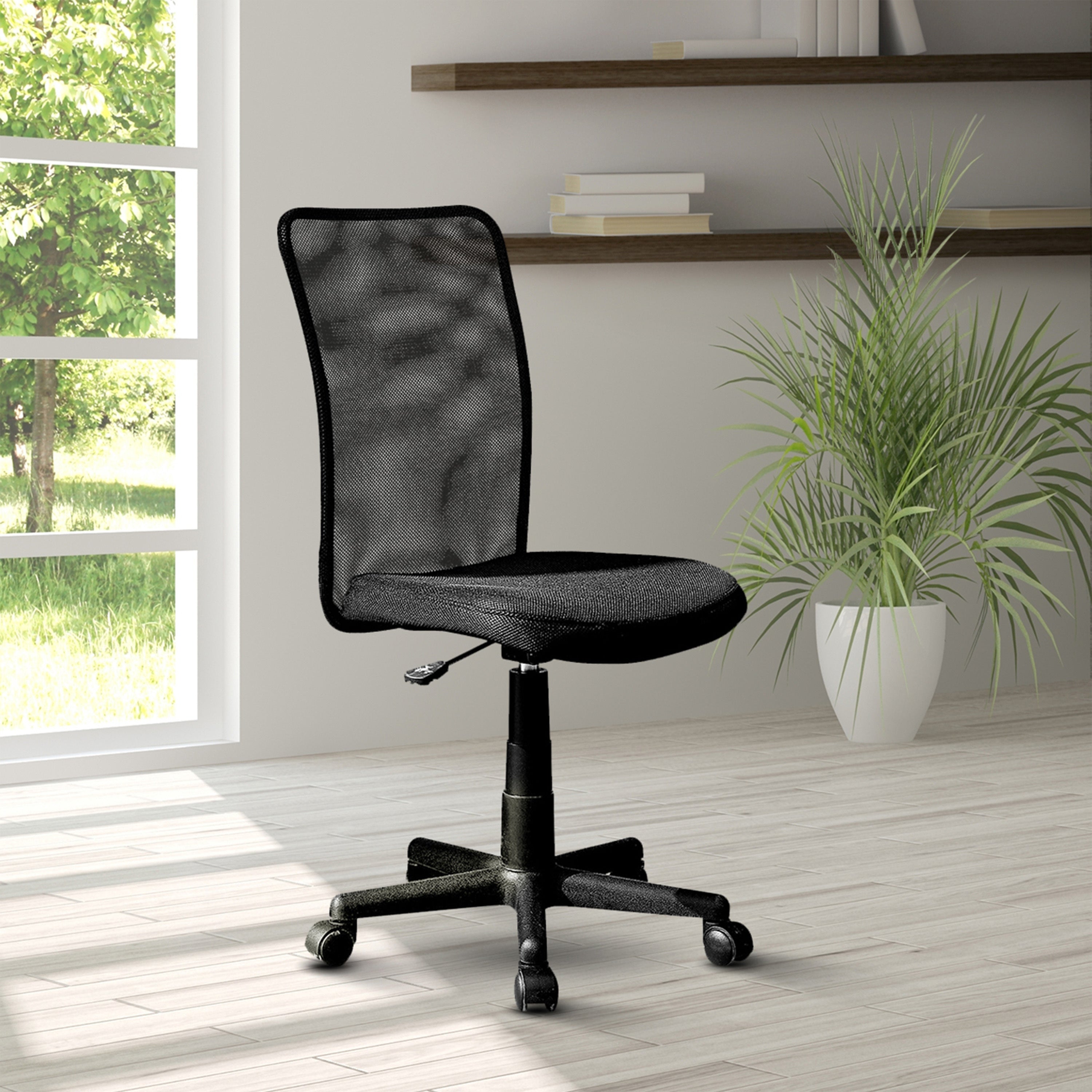 Height Adjustable Office Chair, 150 lb Capacity, Black