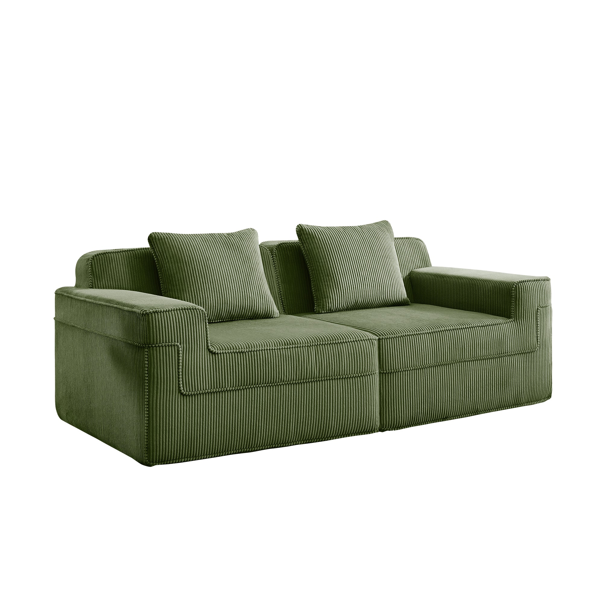 Hudson 2-Seat Boneless Couch in Olive #OttOnly_0 #Color_Olive