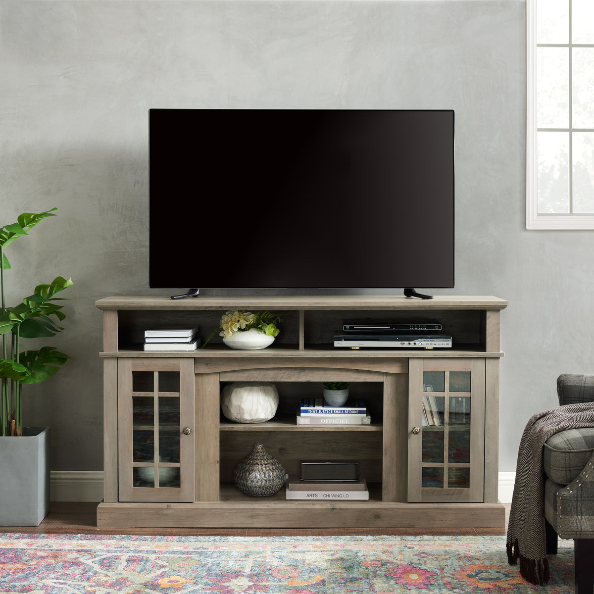 Gray TV Stand for TVs up to 65 in, 58.3 in Wide
