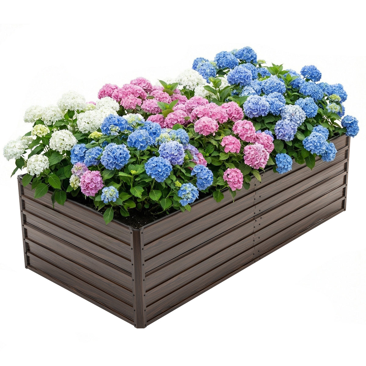 Brown Metal Raised Garden Bed