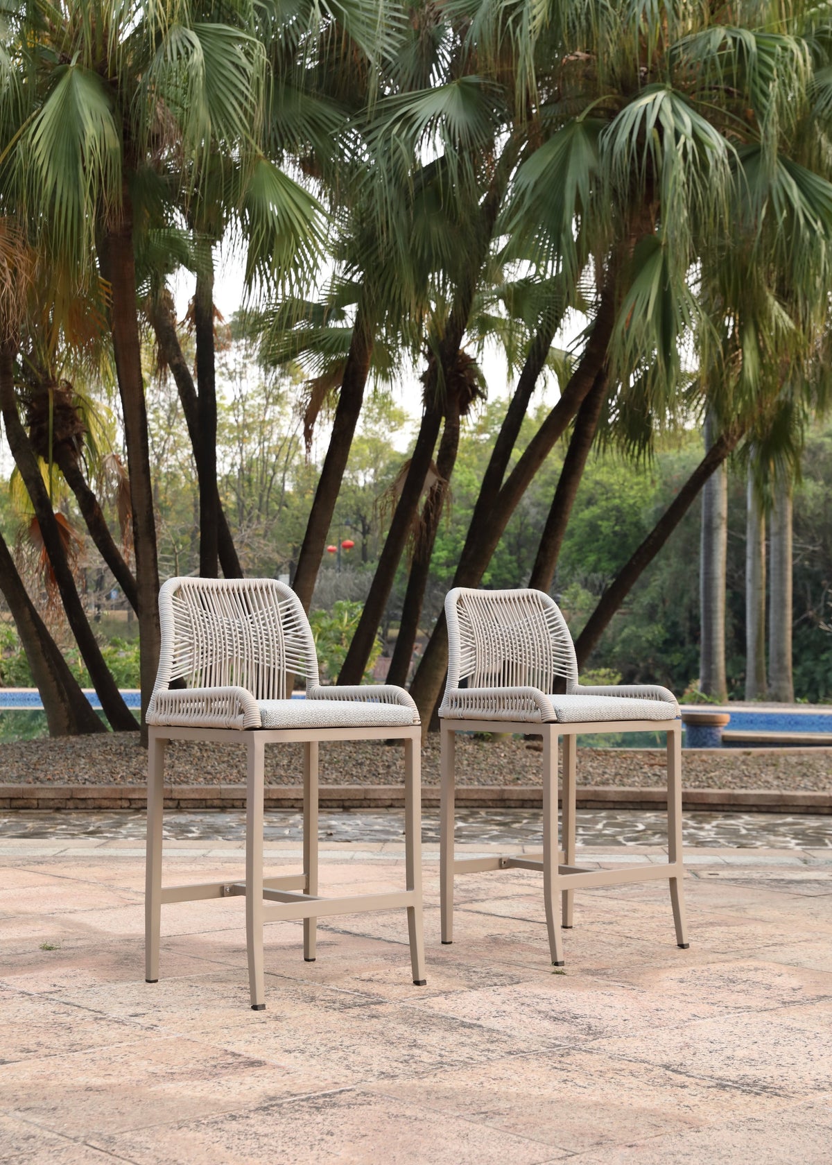 Aluminum Outdoor Counter Stool, Set of 2