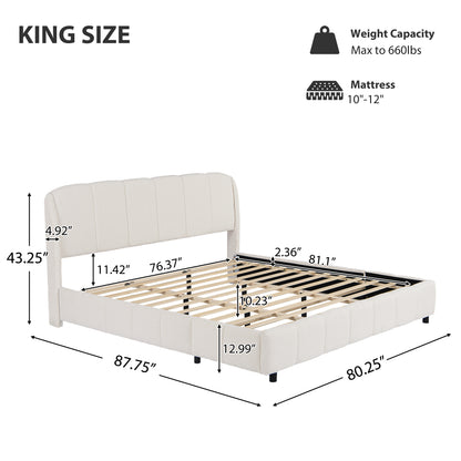 Diagram of king bed frame showing 87.75 by 80.25 by 43.25 inch dimensions