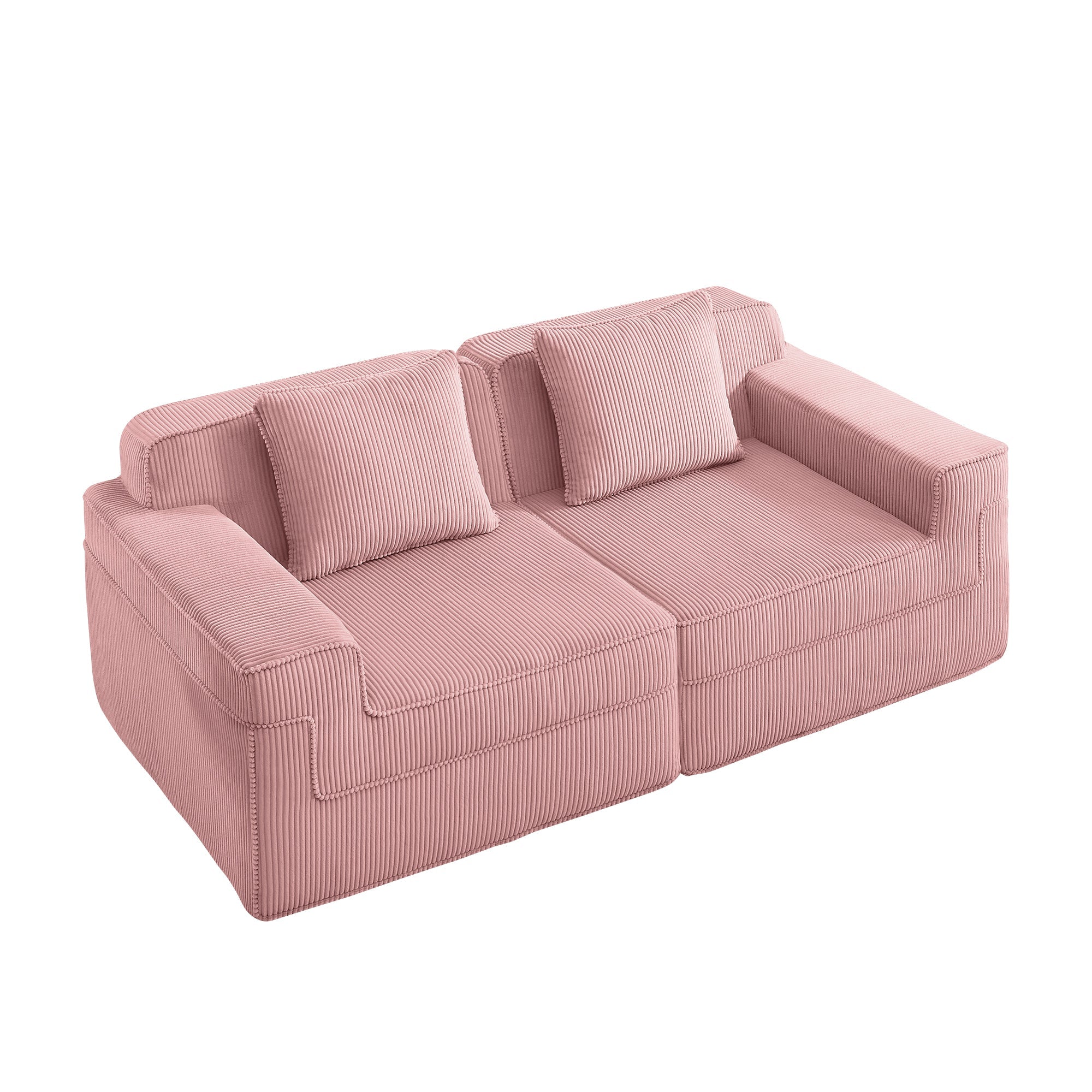 Hudson 2-Seat Boneless Couch in Pink #OttOnly_0 #Color_Pink