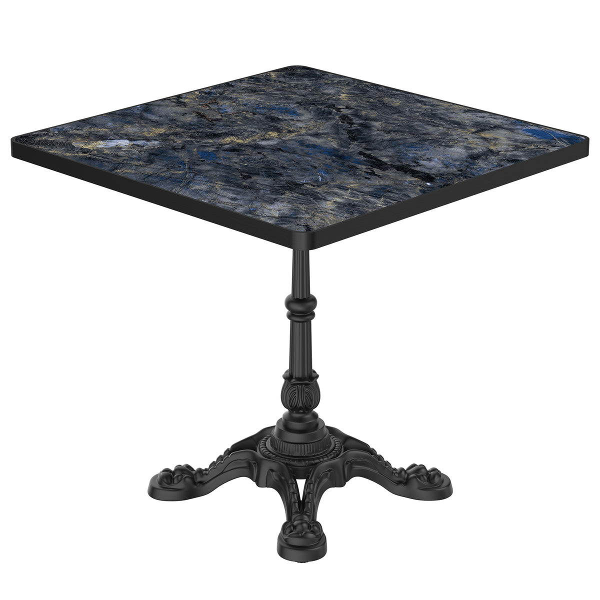 Blue Sintered Stone Square Outdoor Dining Table, 31.5 in Wide