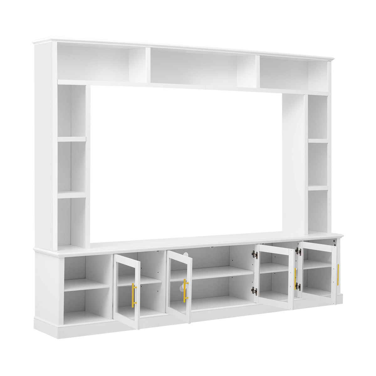 White Entertainment Center for TVs up to 80 in, 95.1 in Wide