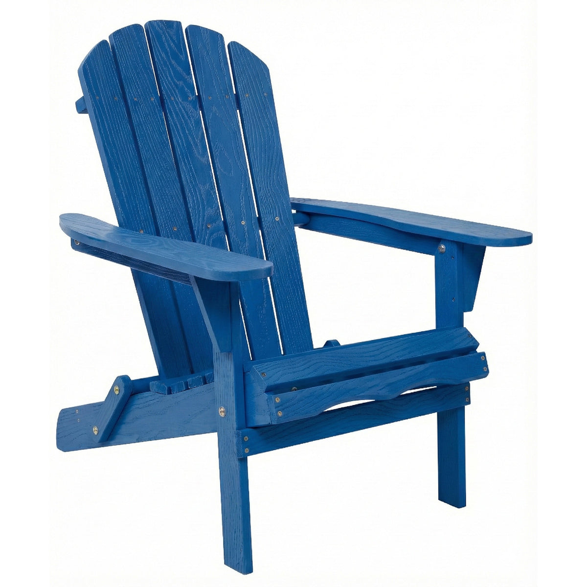 Navy Blue Solid Wood Folding Adirondack Chair