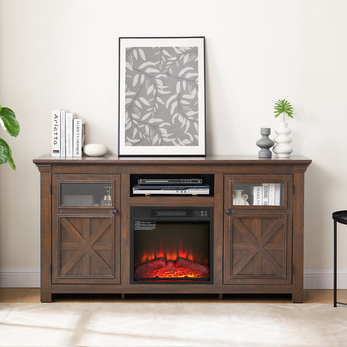Espresso Fireplace TV Stand for TVs up to 65 in, 60.2 in Wide