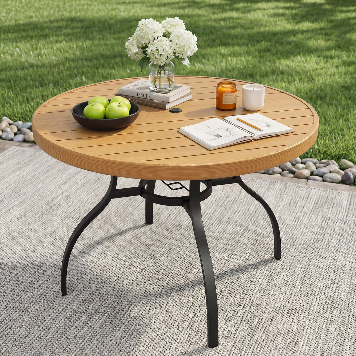 Metal Round Outdoor Dining Table