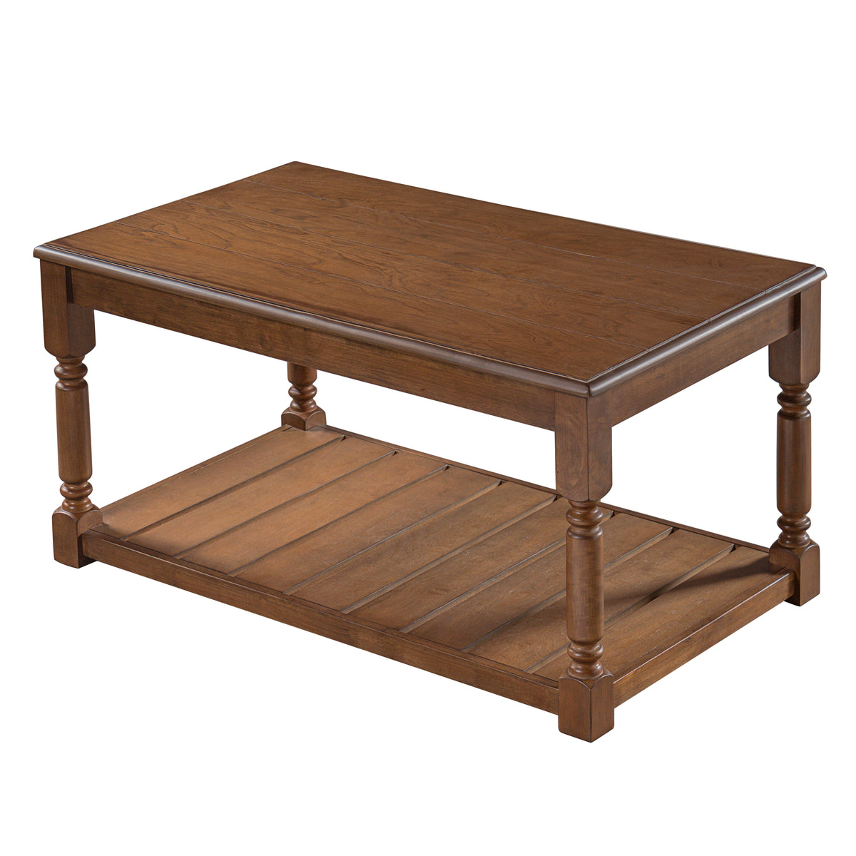 Brown Rectangular Coffee Table with Storage, 45.3 in