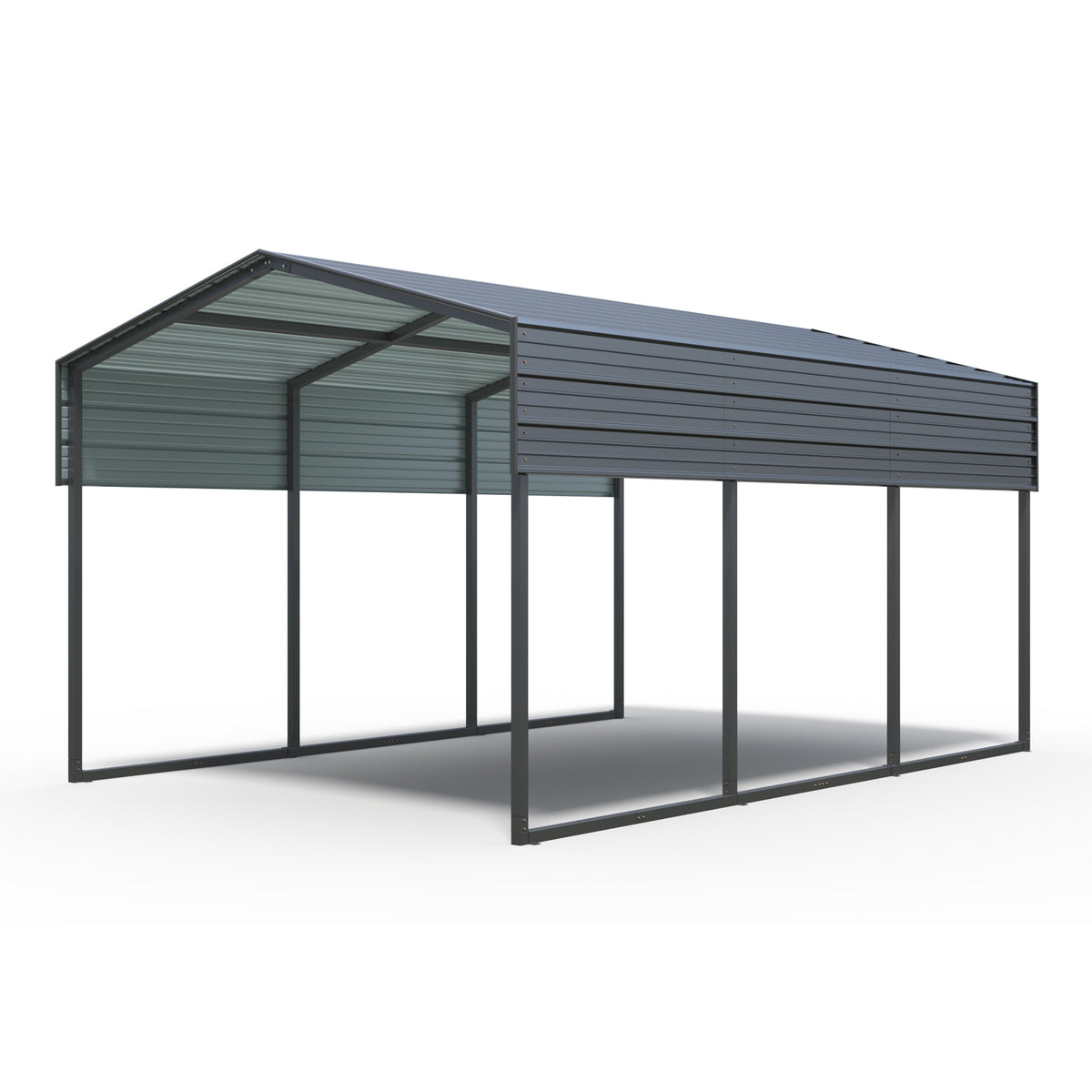 10x15 ft Charcoal Metal Carport