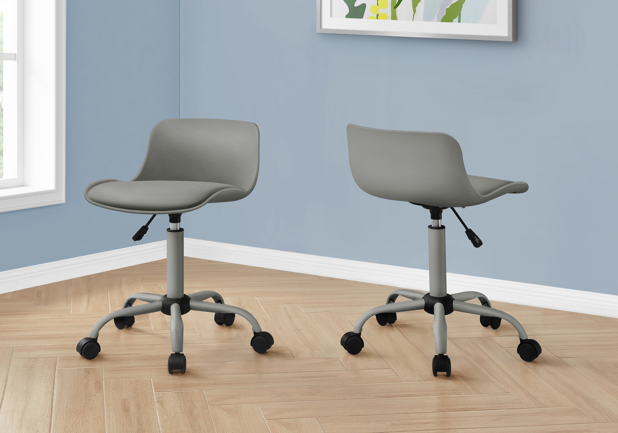 Ergonomic Contemporary Computer Desk, 18.5 in, Grey