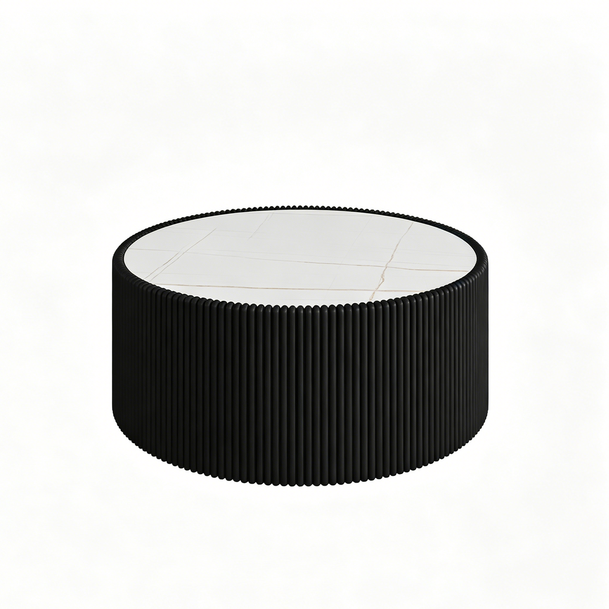 Black Sintered Stone Coffee Table, 29.5 in