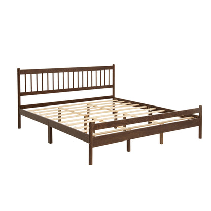 Dimension diagram of walnut king bed frame, 83.7 x 79 x 40 inches