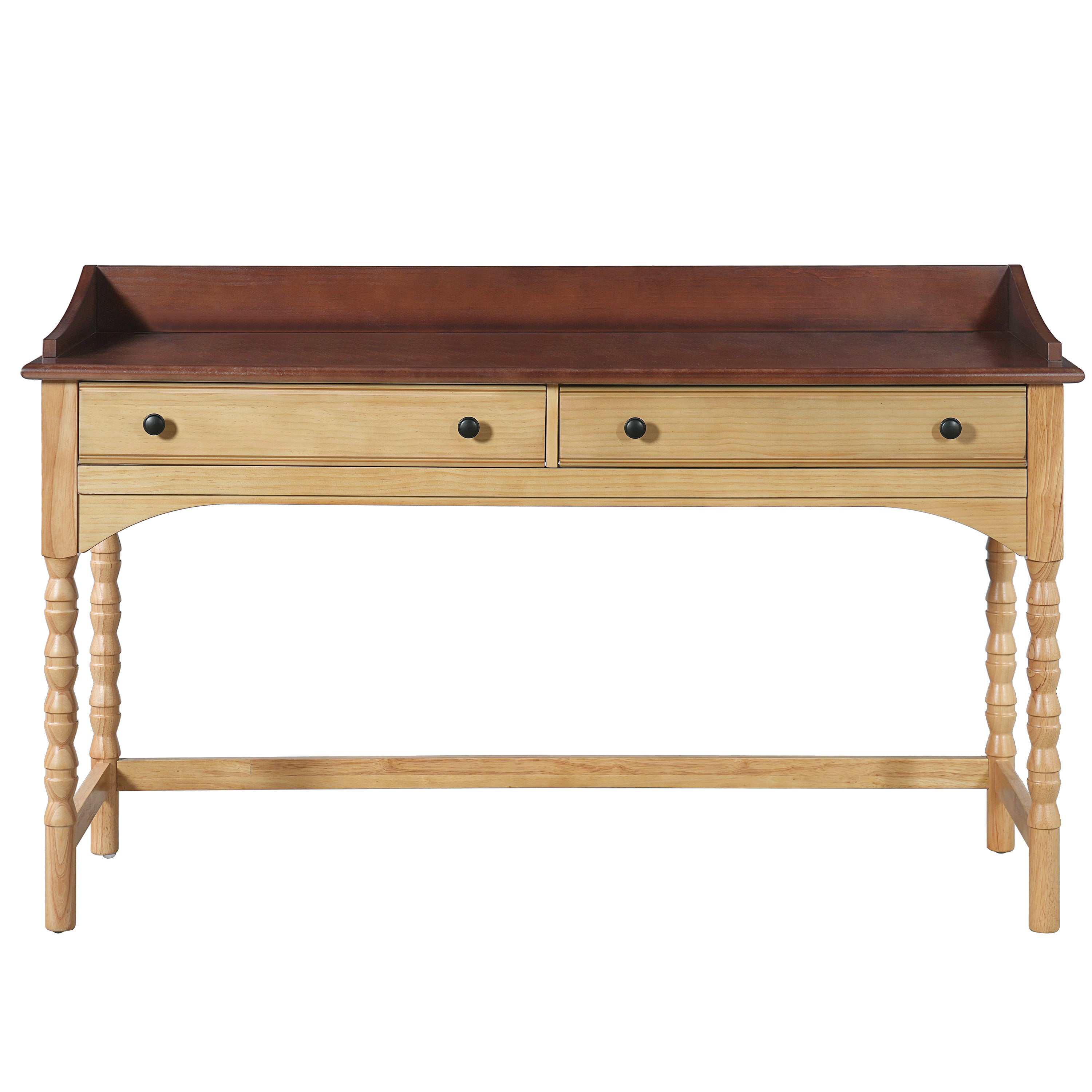 Big and Tall Writing Desk with Drawers, 54 in, Natural